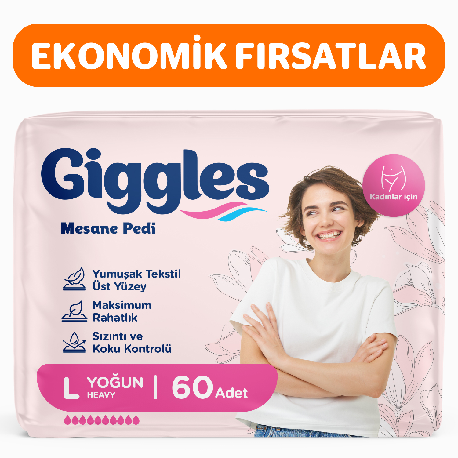 Giggles Kadın Mesane Pedi Large(Yoğun) 60 Adet